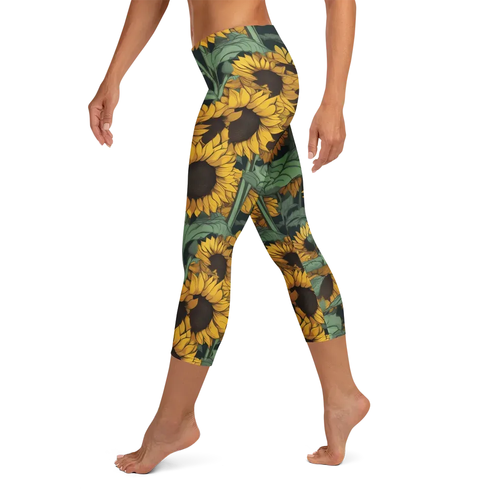 Golden Canopy on Capri Leggings — Left