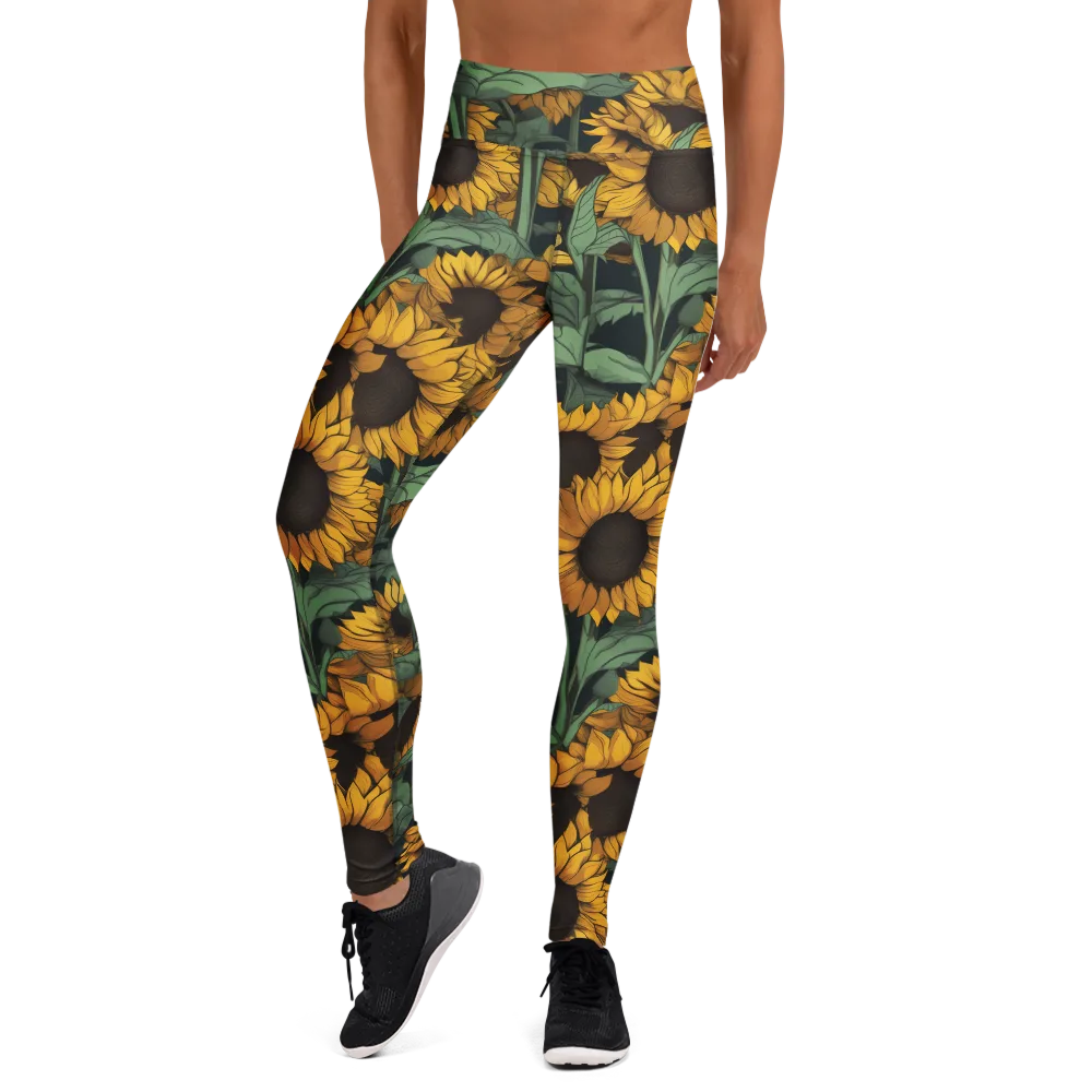 Golden Canopy on Yoga Leggings — Front