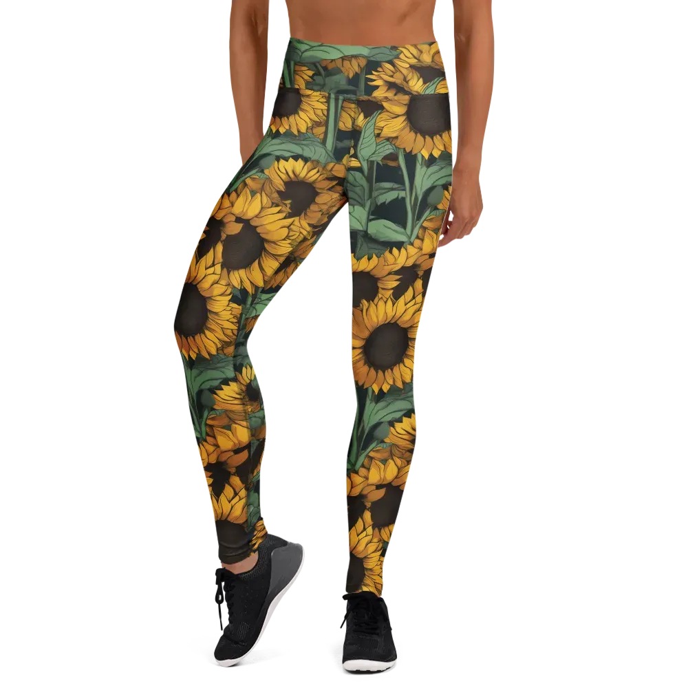 Golden Canopy on Yoga Leggings — Front