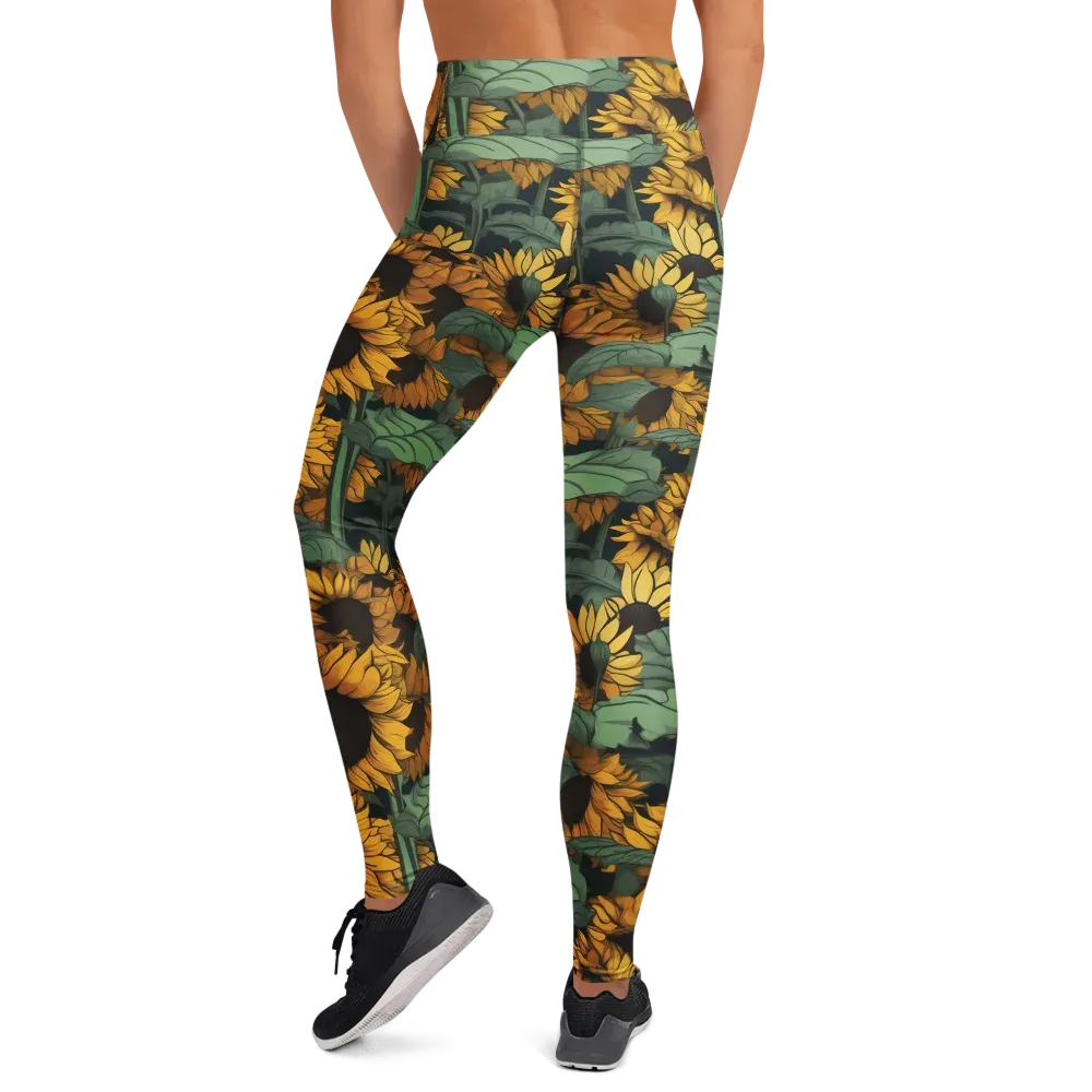 Golden Canopy on Yoga Leggings — Back