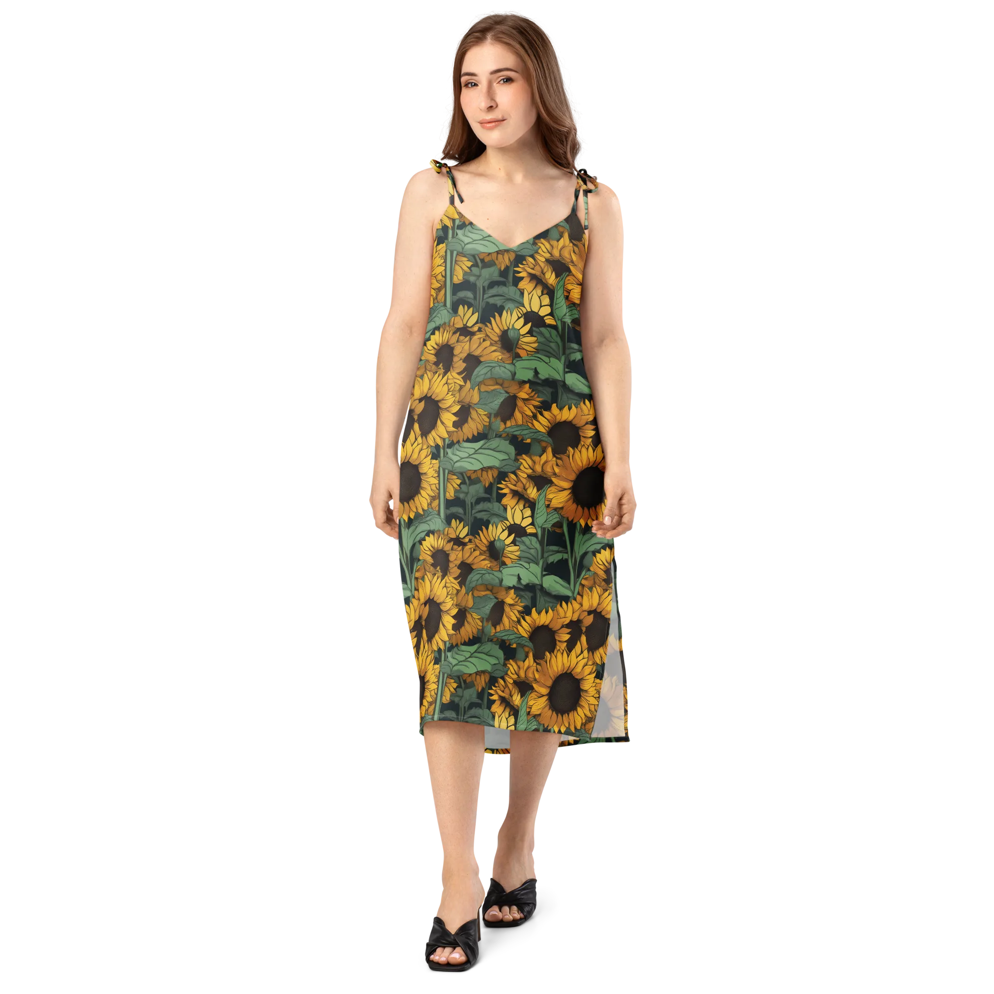 Golden Canopy on Slip Dress — Front