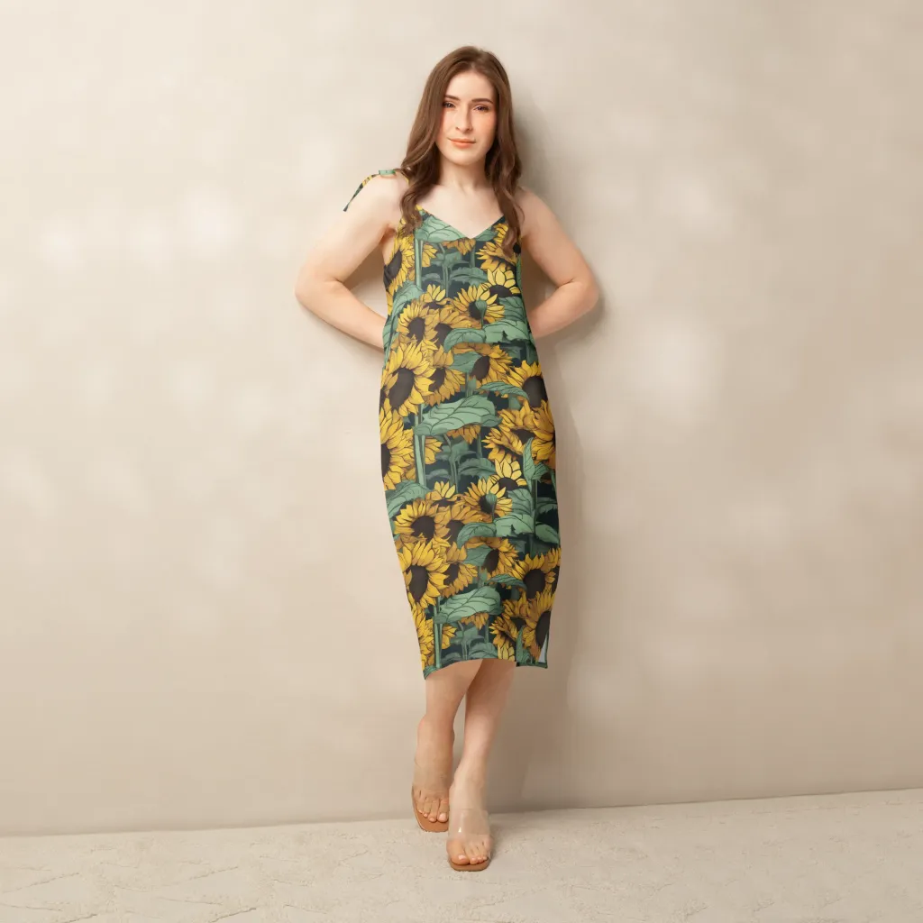 Golden Canopy on Slip Dress — Back print
