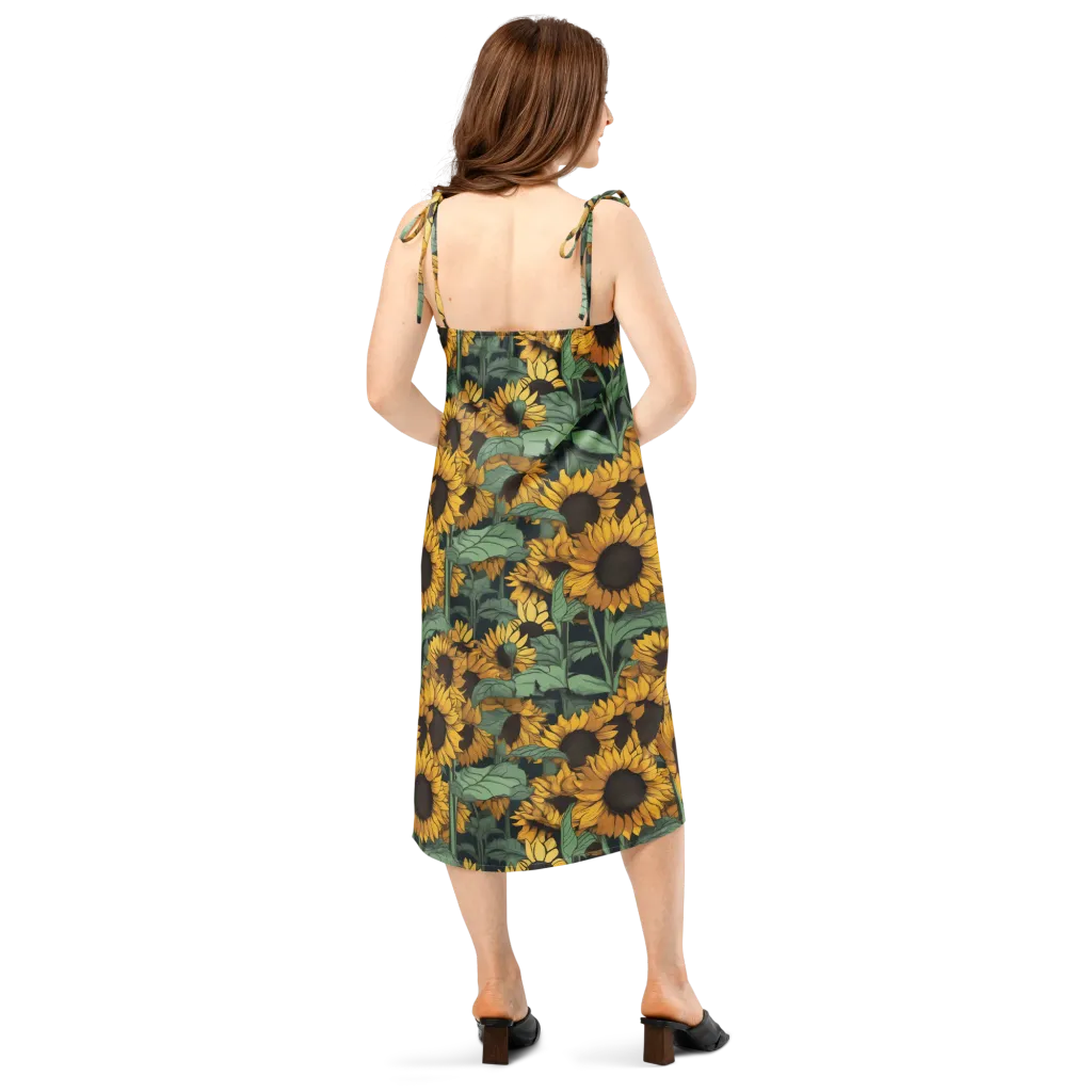 Golden Canopy on Slip Dress — Back