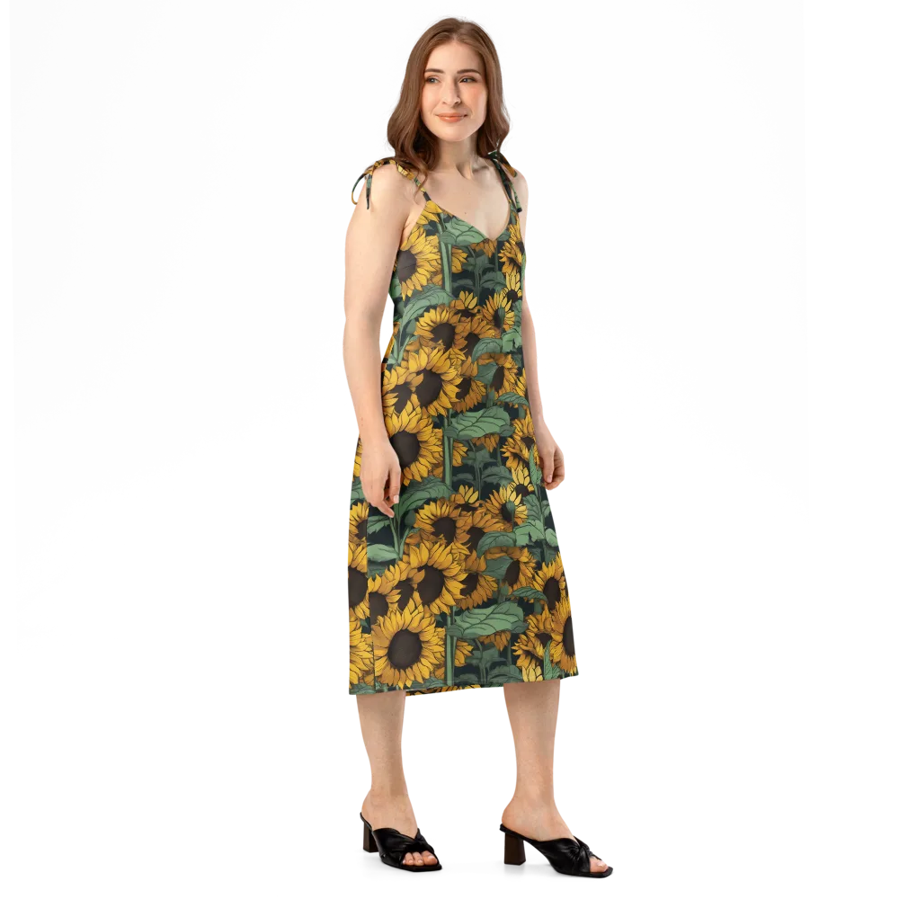 Golden Canopy on Slip Dress — Right Front