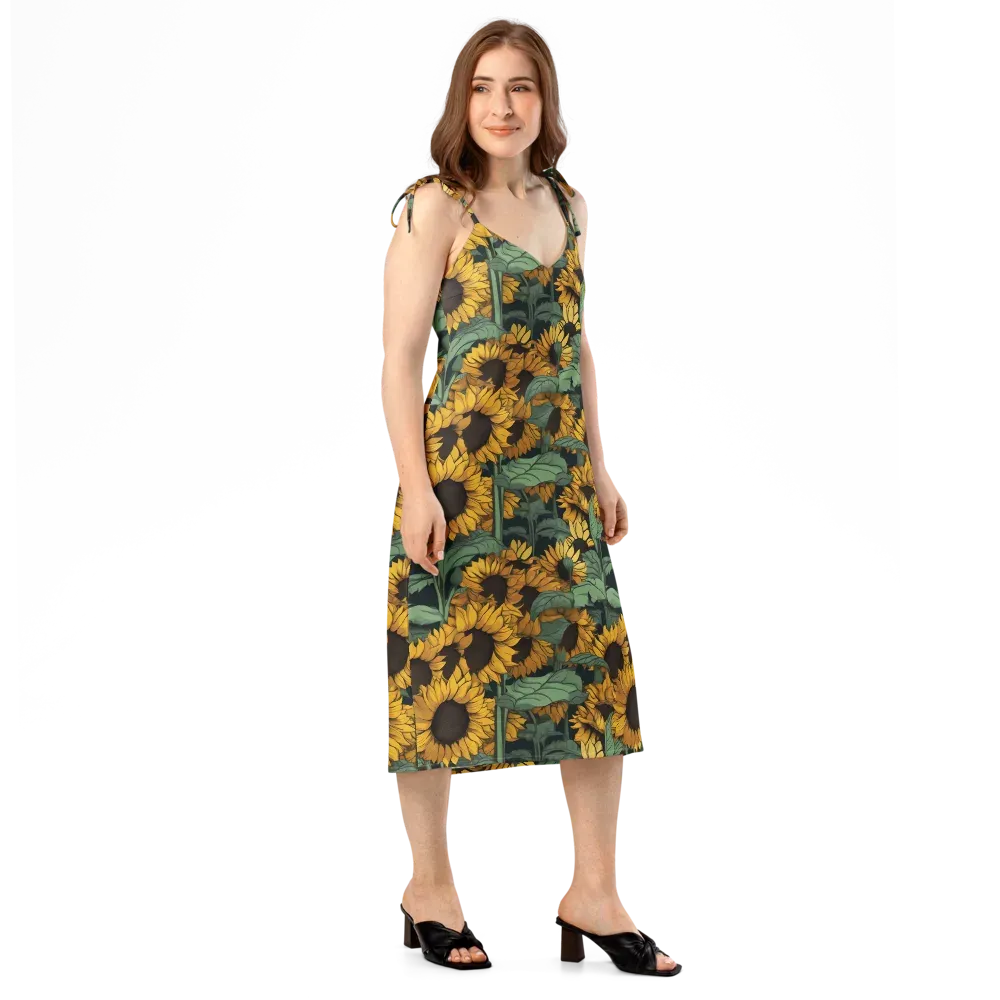 Golden Canopy on Slip Dress — Right Front