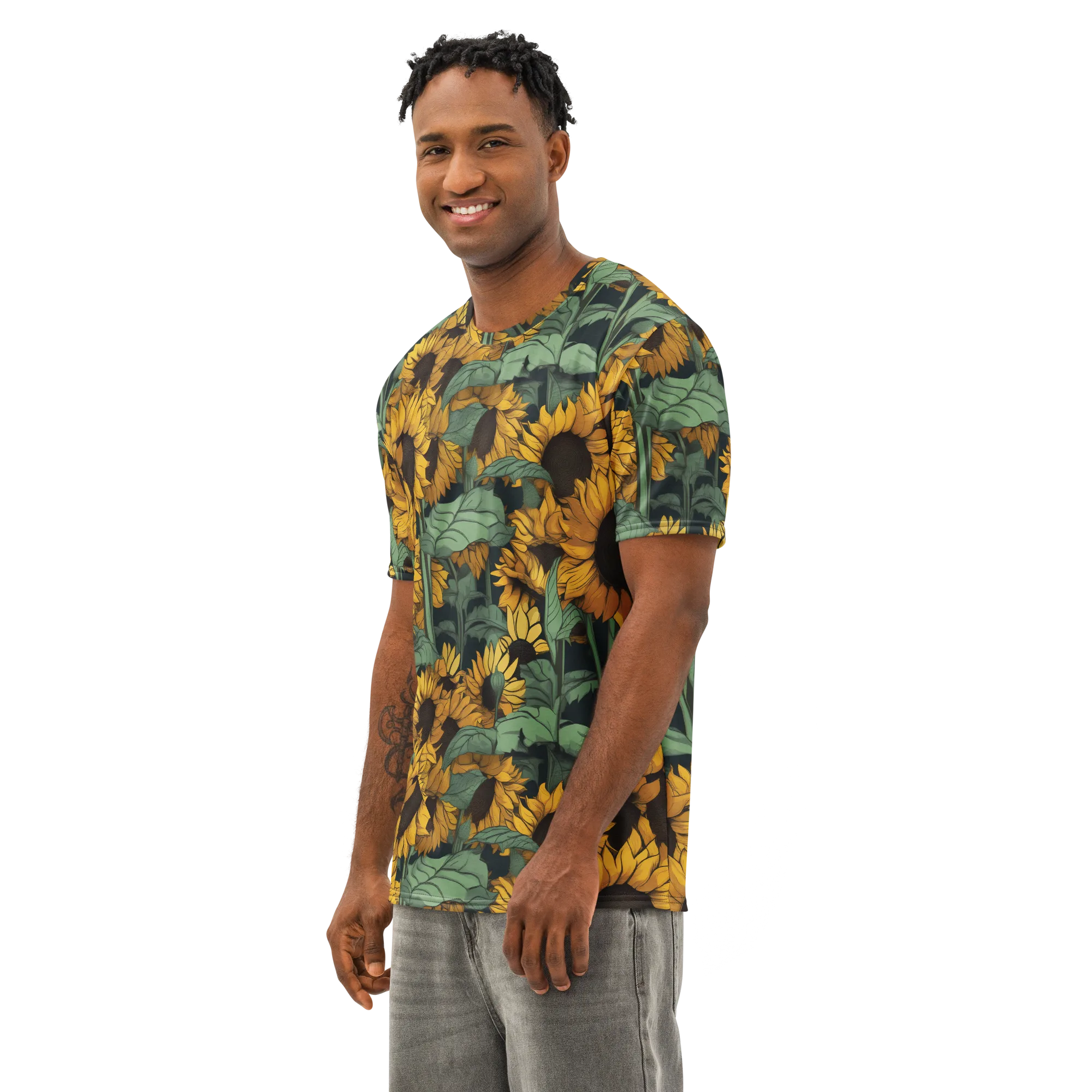 Golden Canopy on Men's Cotton Crew Neck T-Shirt — Left Front