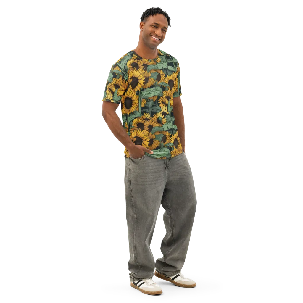 Golden Canopy on Men's Cotton Crew Neck T-Shirt — Right Front