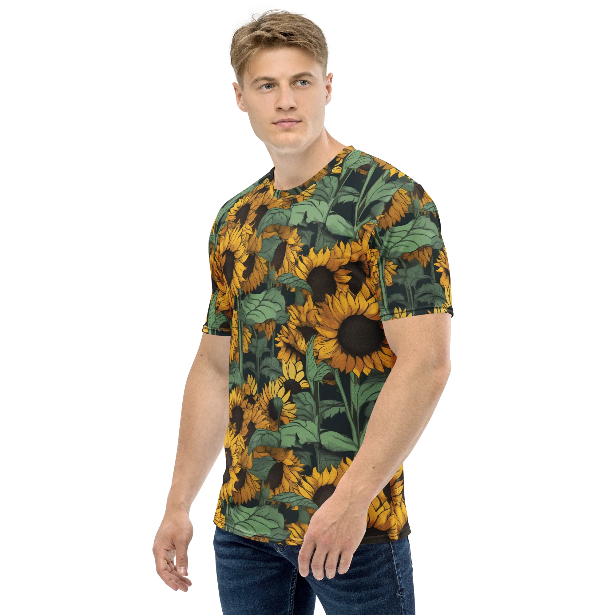 Golden Canopy on Men's Crew Neck T-Shirt — Left sleeve