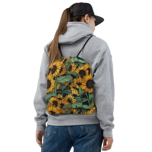 Golden Canopy Drawstring Bag on model