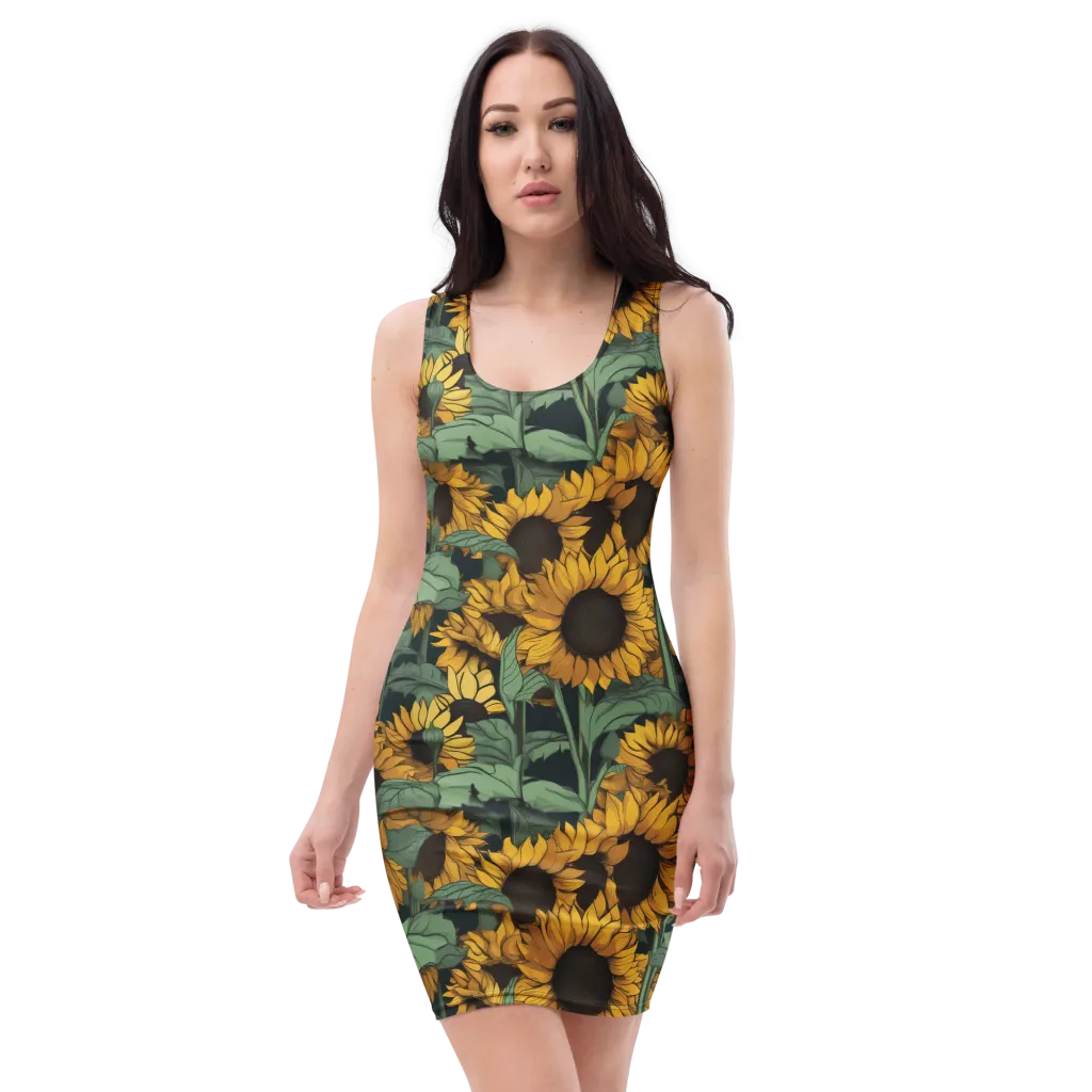 Golden Canopy on Bodycon Dress — Front