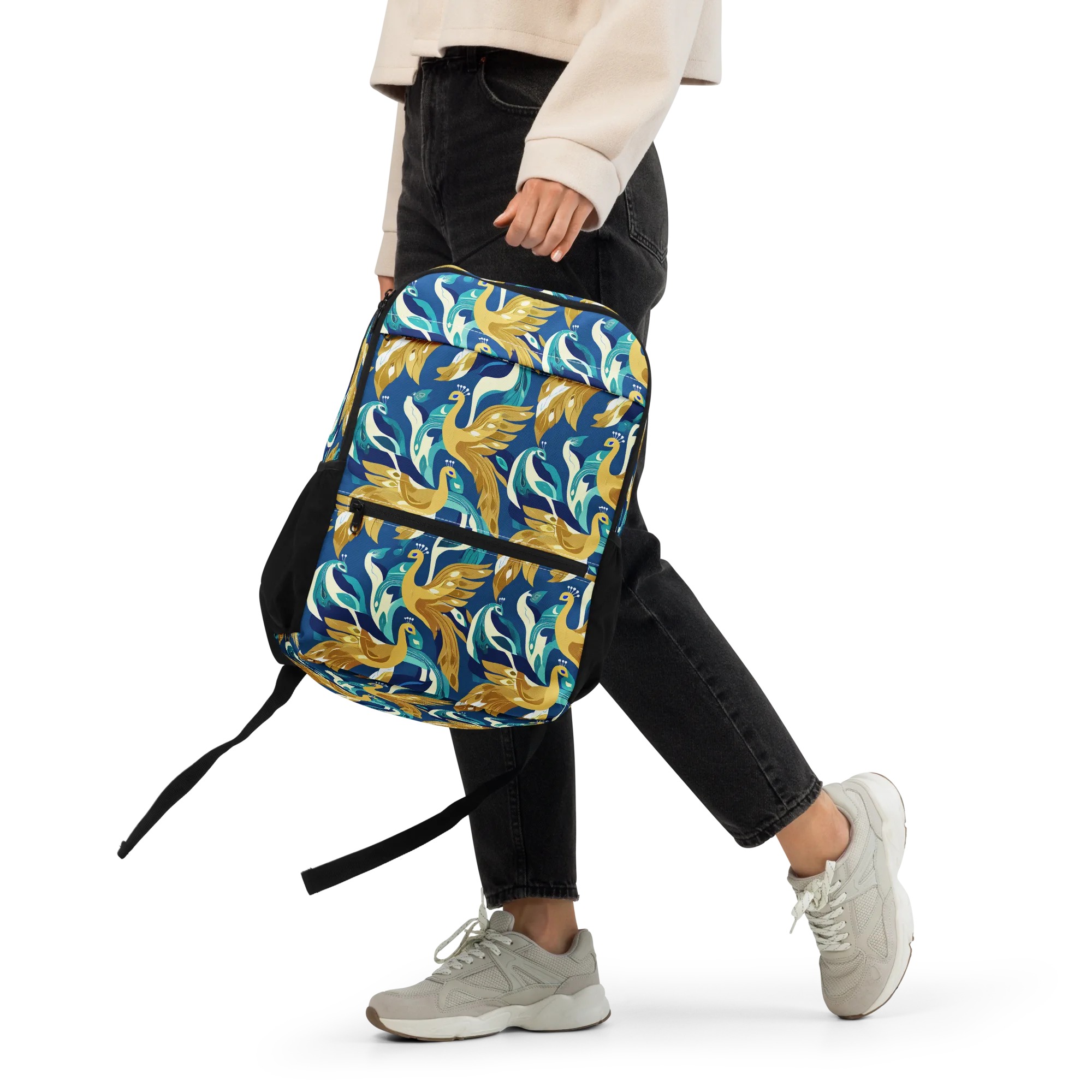 Gilded Peacock Tide on Utility Backpack — Front 2