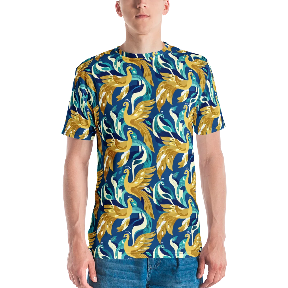 Gilded Peacock Tide on Men's Crew Neck T-Shirt — Front