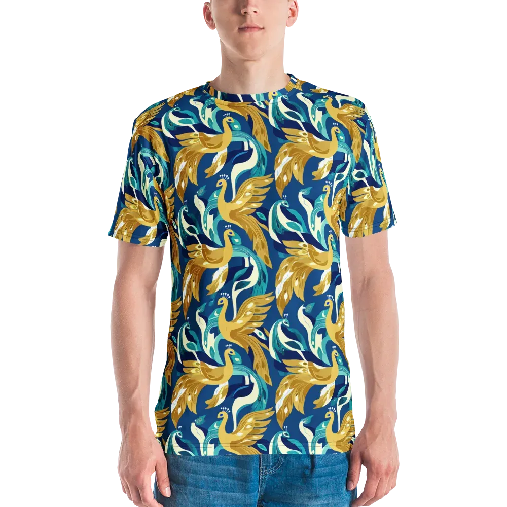 Gilded Peacock Tide on Men's Crew Neck T-Shirt — Front