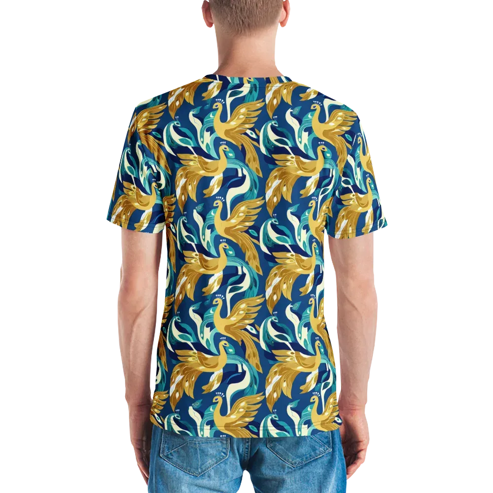 Gilded Peacock Tide on Men's Crew Neck T-Shirt — Back