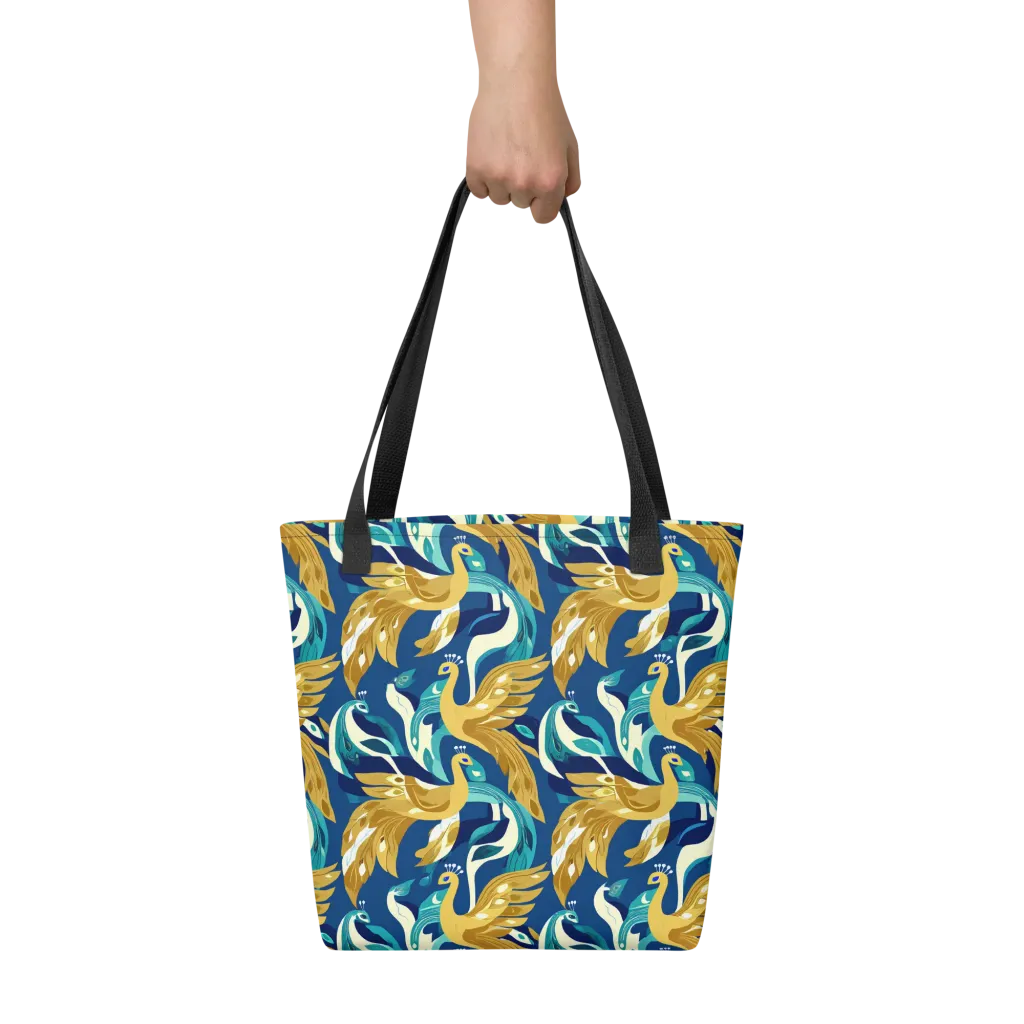 Gilded Peacock Tide on Tote Bag — Print file