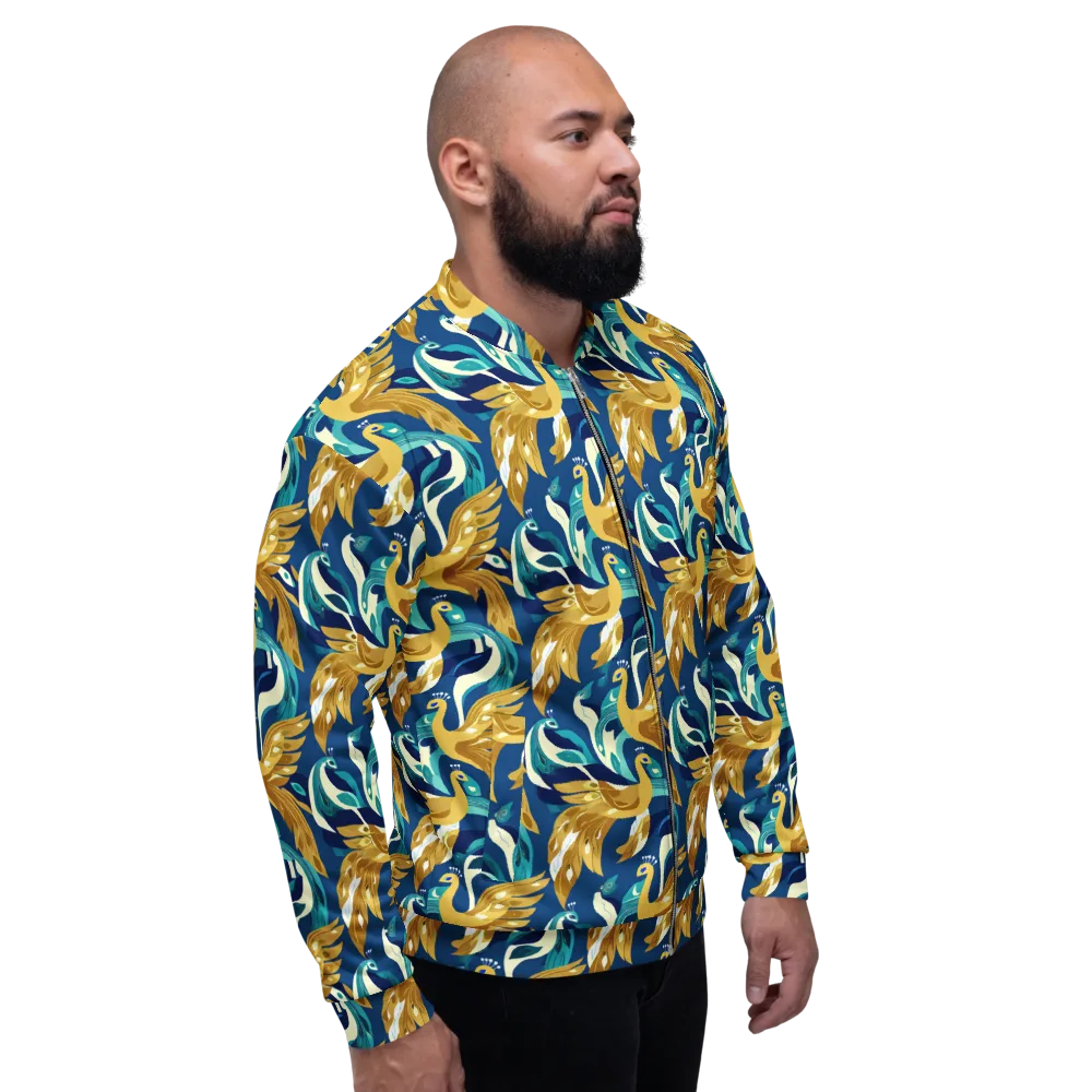 Gilded Peacock Tide on Bomber Jacket — Back print