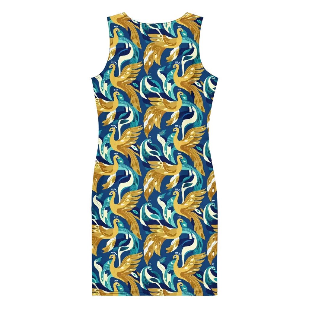 Gilded Peacock Tide on Bodycon Dress — Print file