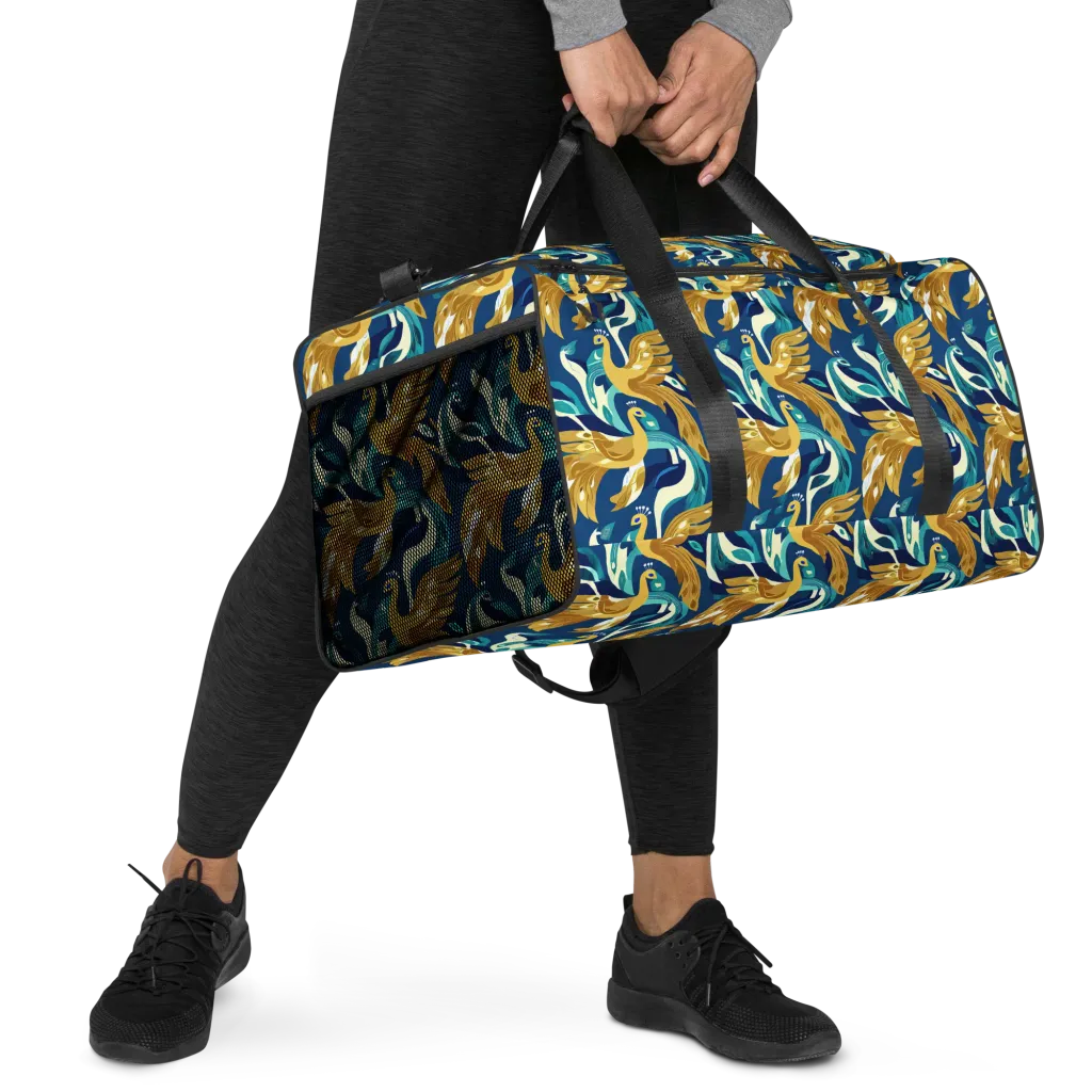 Gilded Peacock Tide on Duffle Bag — Right Front