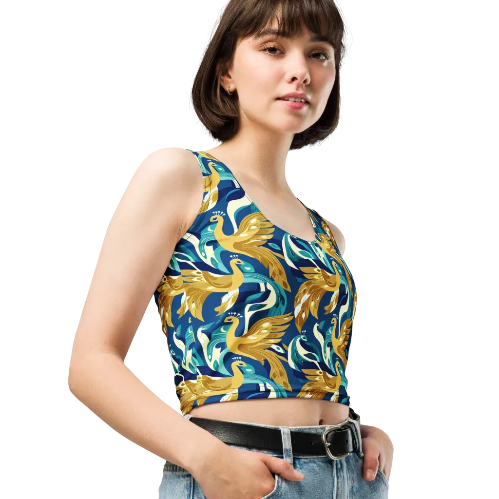 Gilded Peacock Tide on Crop Top — Print file