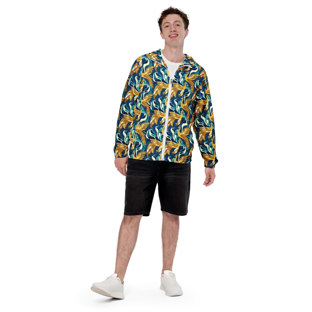 Gilded Peacock Tide on Men's Windbreaker — Front print