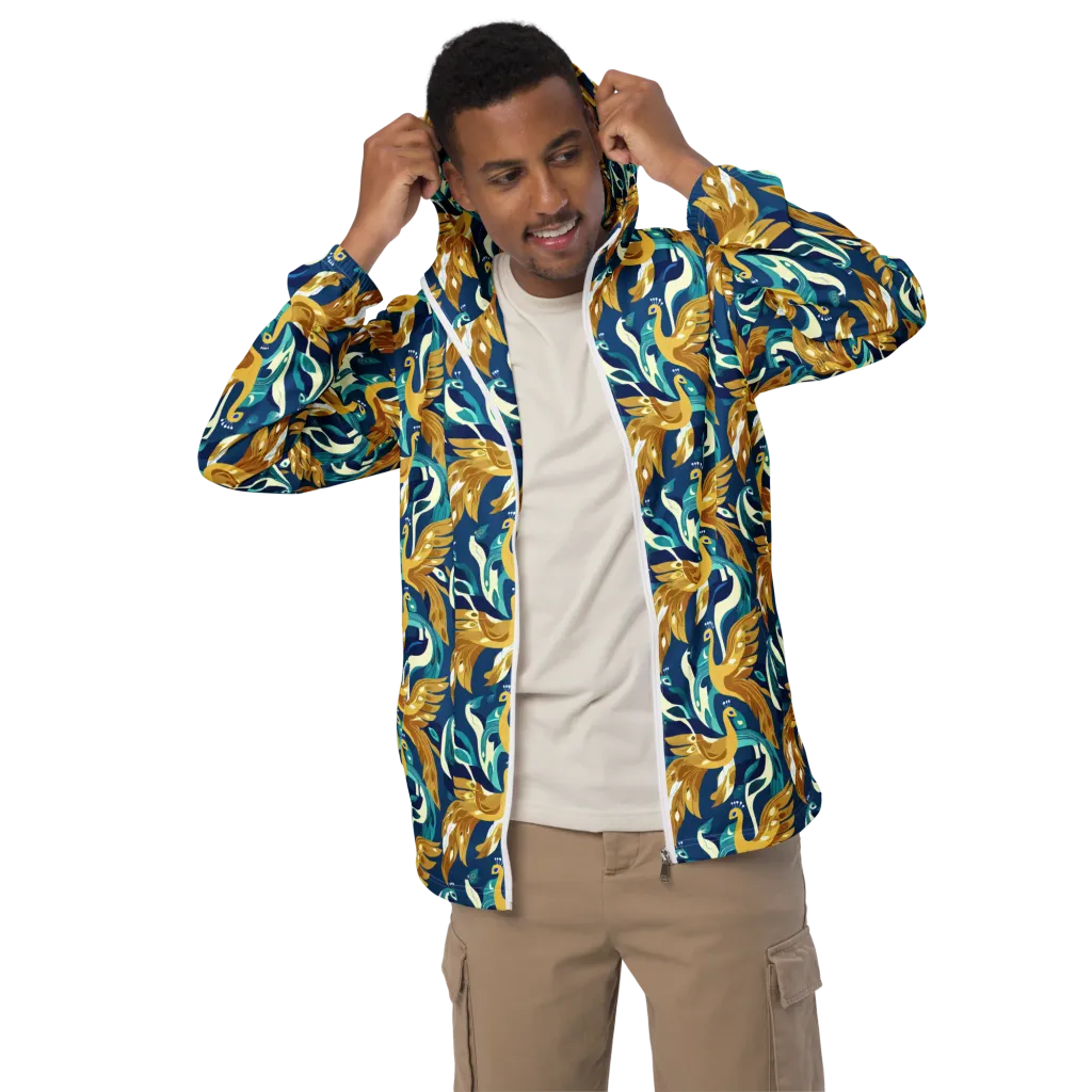 Gilded Peacock Tide on Men's Windbreaker — Front 2