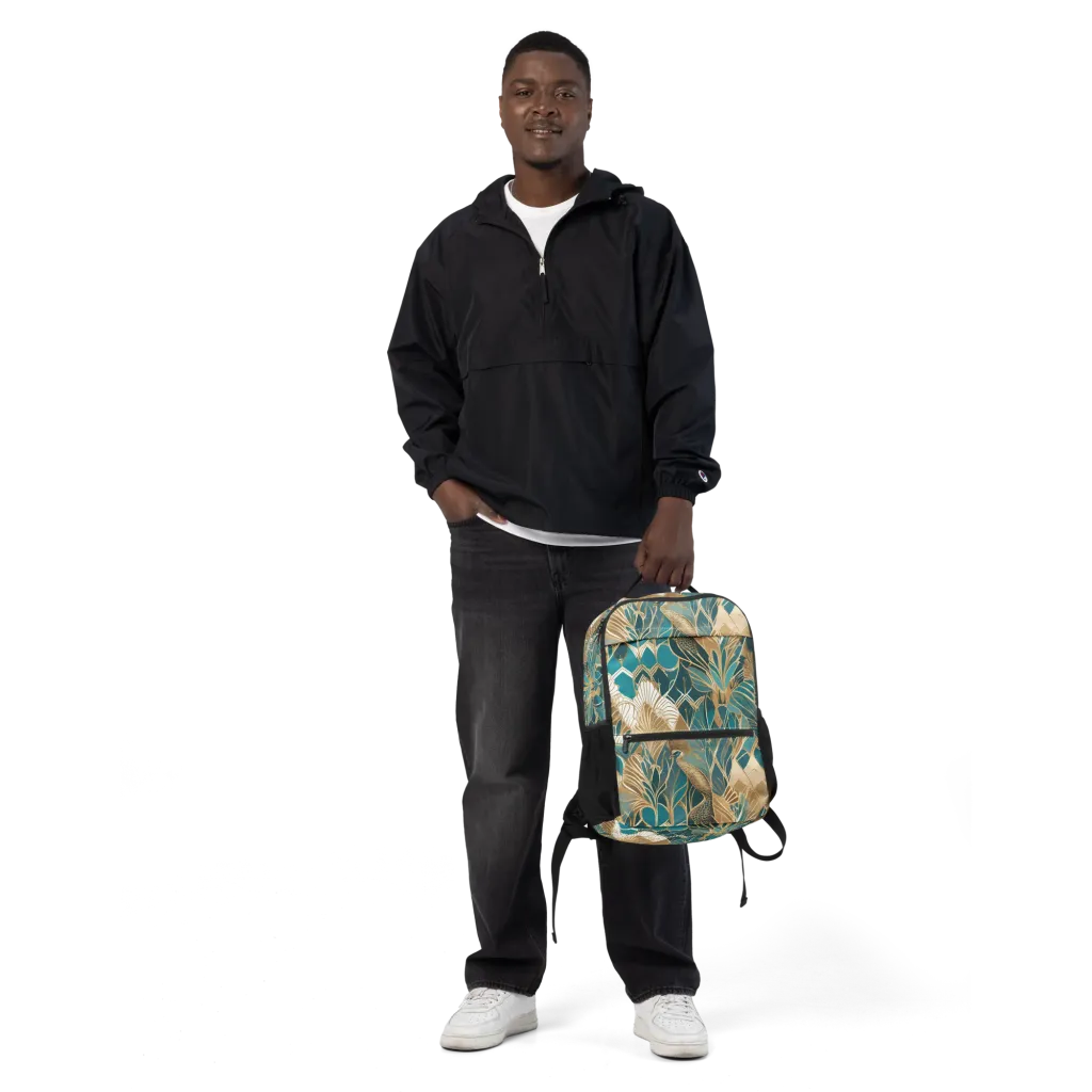 Gilded Peacock Garden on Utility Backpack — Front