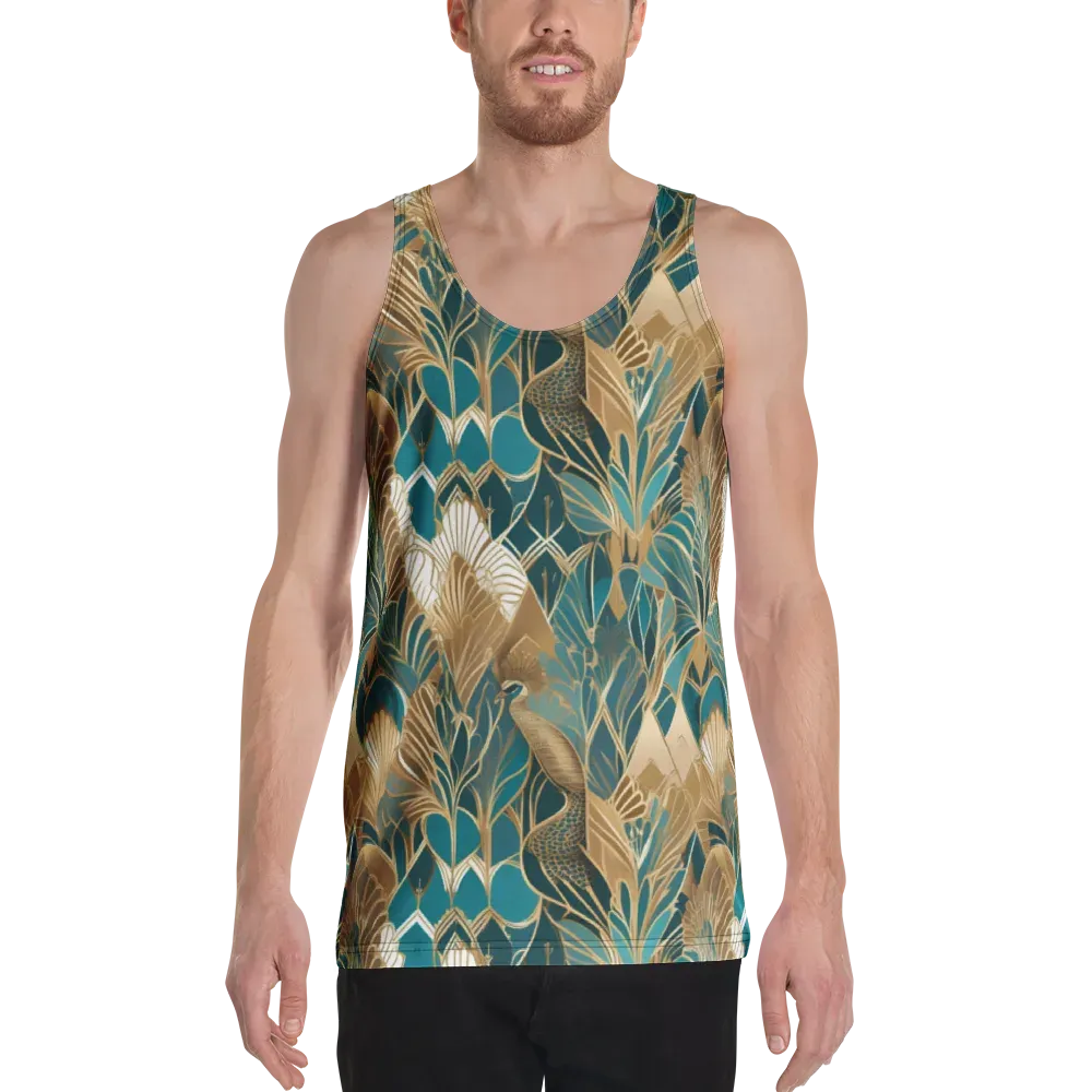 Gilded Peacock Garden on Men's Tank Top — Front