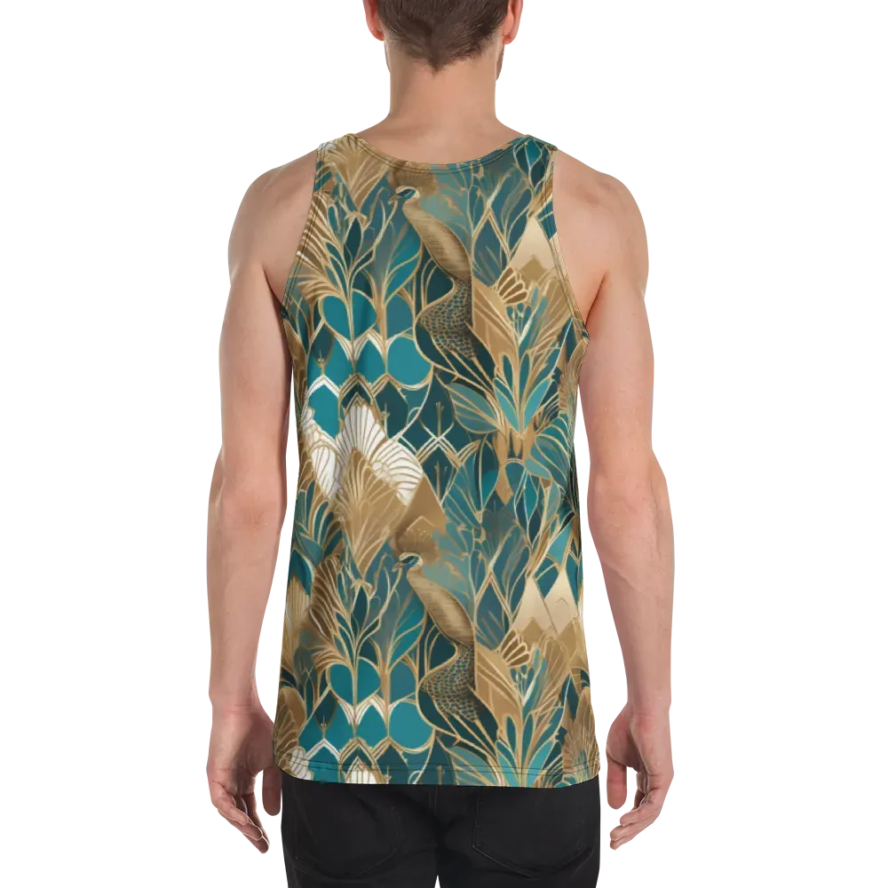 Gilded Peacock Garden on Men's Tank Top — Back