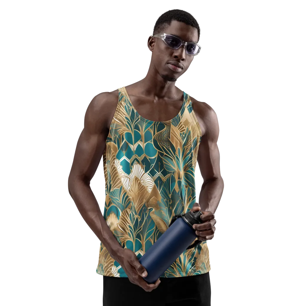Gilded Peacock Garden on Men's Tank Top — Front print