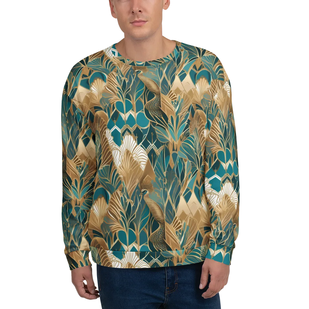 Gilded Peacock Garden on Sweatshirt — Front