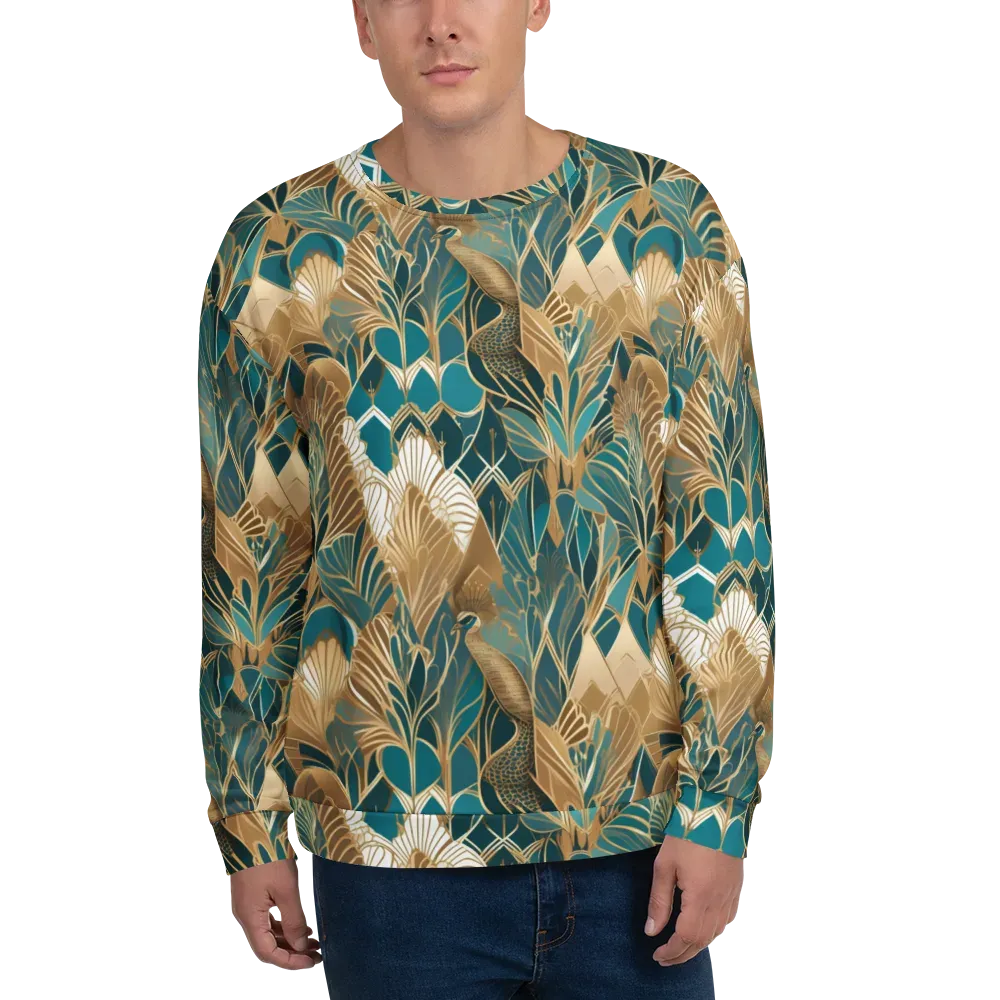 Gilded Peacock Garden on Sweatshirt — Front