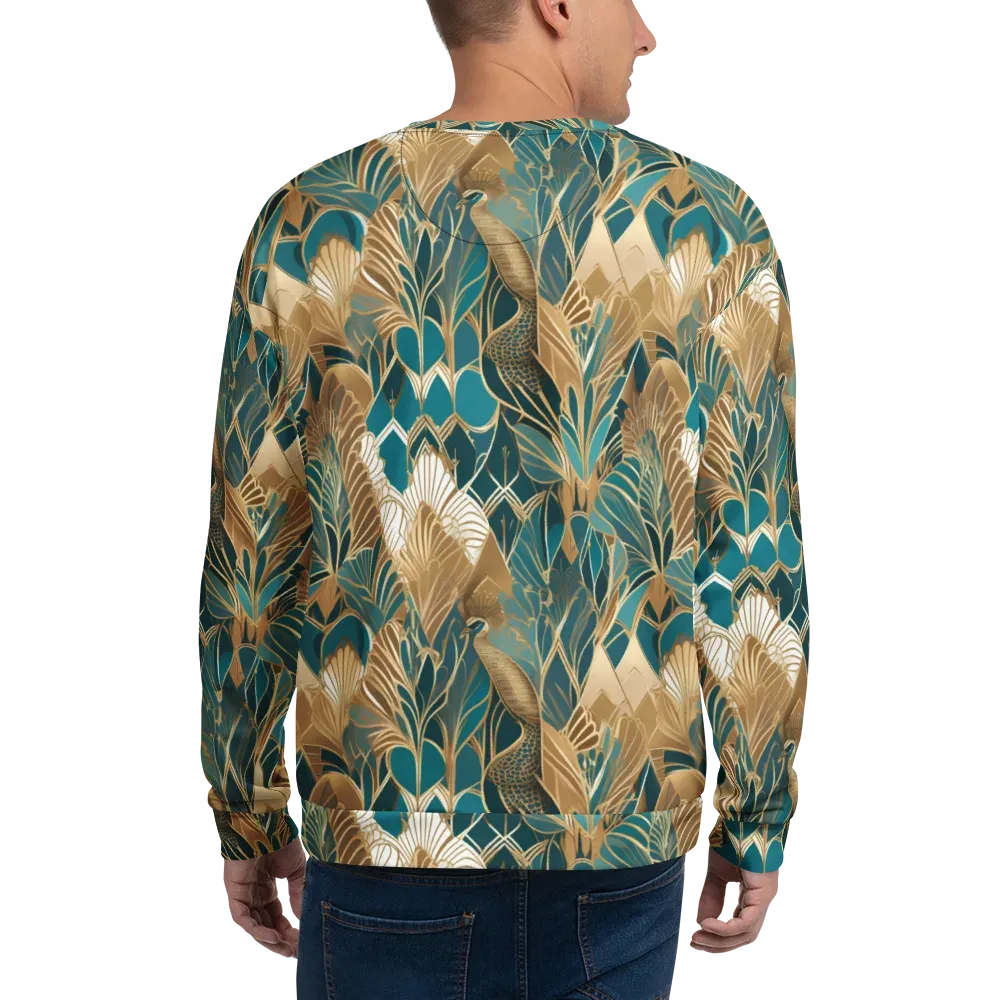 Gilded Peacock Garden on Sweatshirt — Back