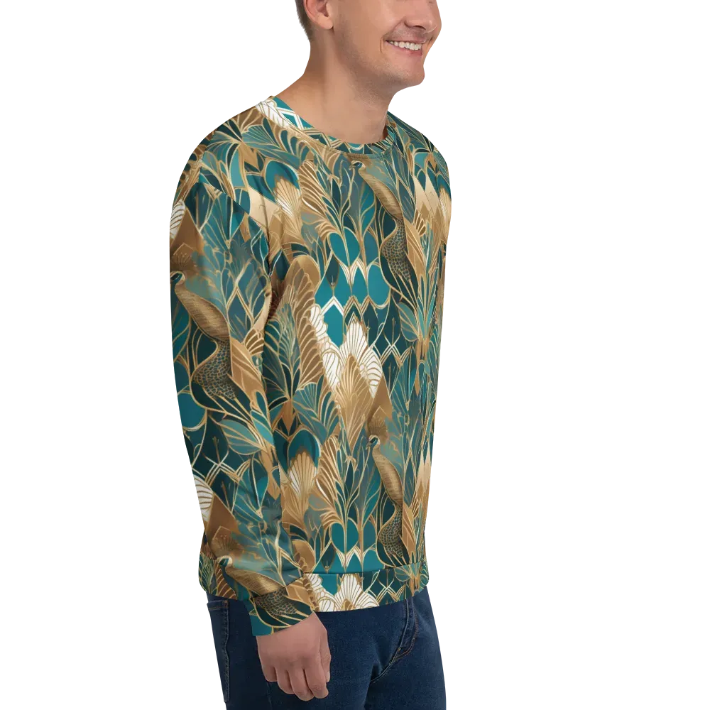 Gilded Peacock Garden on Sweatshirt — Right Front