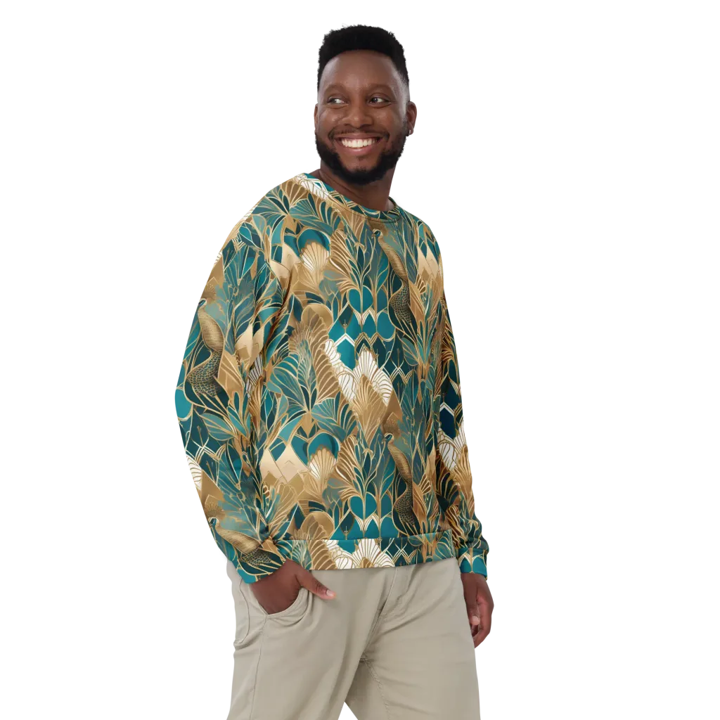 Gilded Peacock Garden on Sweatshirt — Front print