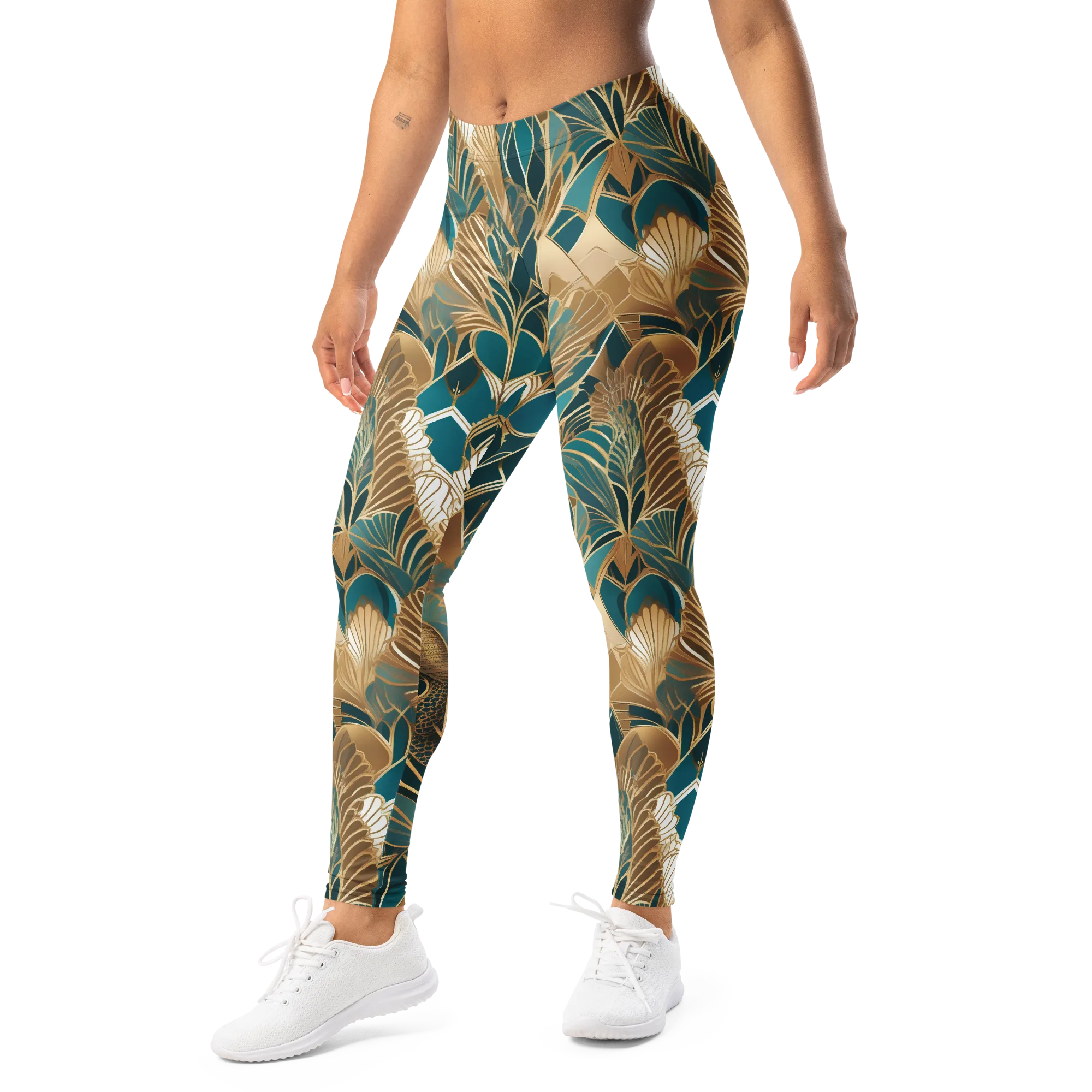 Gilded Peacock Garden on Leggings — Print file