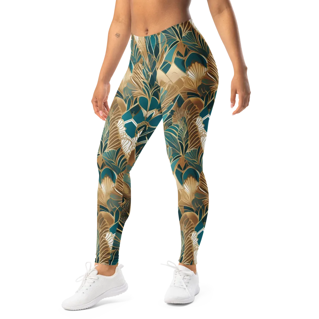 Gilded Peacock Garden on Leggings — Print file