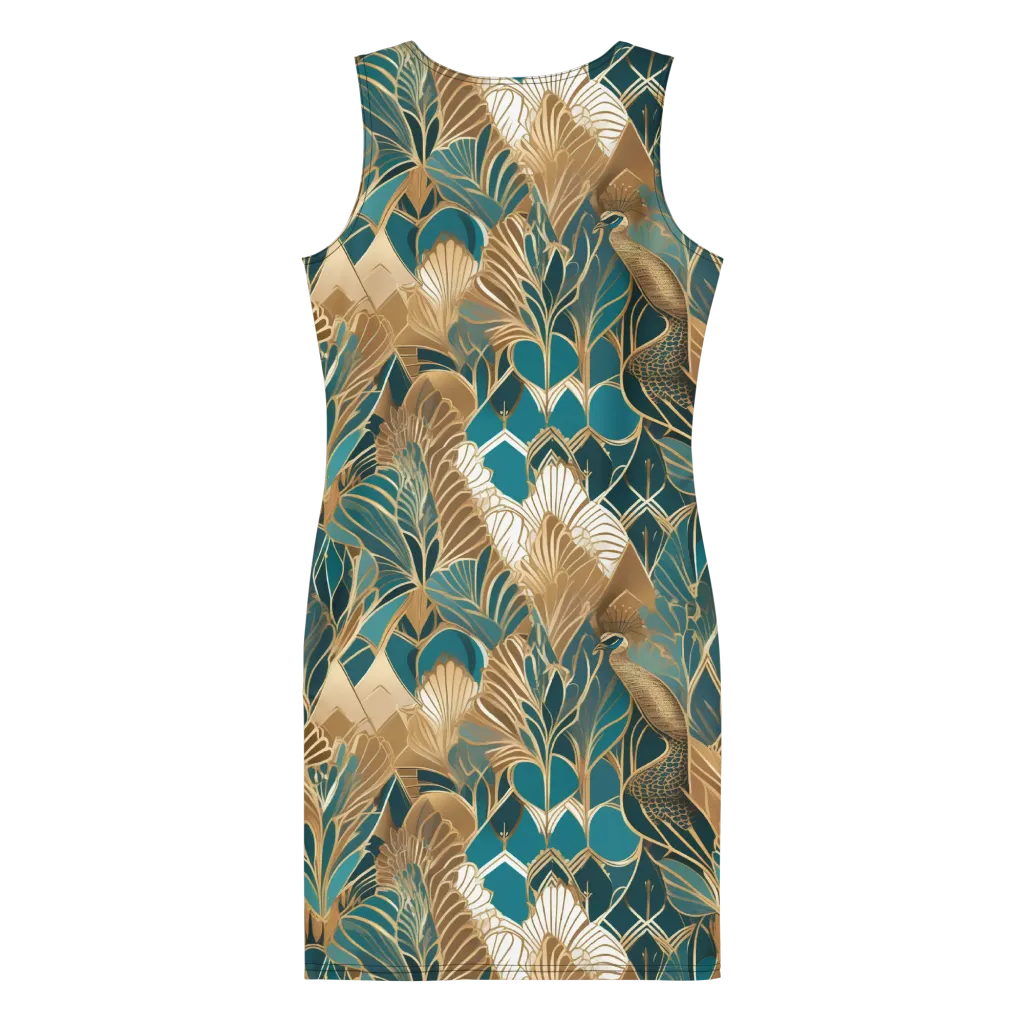 Gilded Peacock Garden on Bodycon Dress — Print file