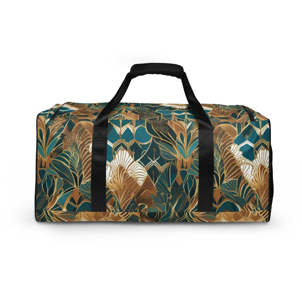 Gilded Peacock Garden on Duffle Bag — Back print