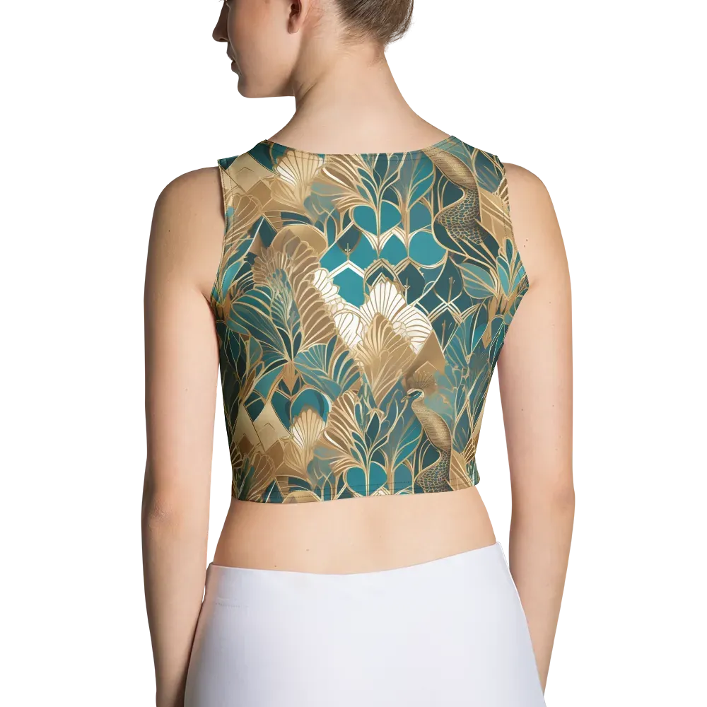 Gilded Peacock Garden on Crop Top — Back