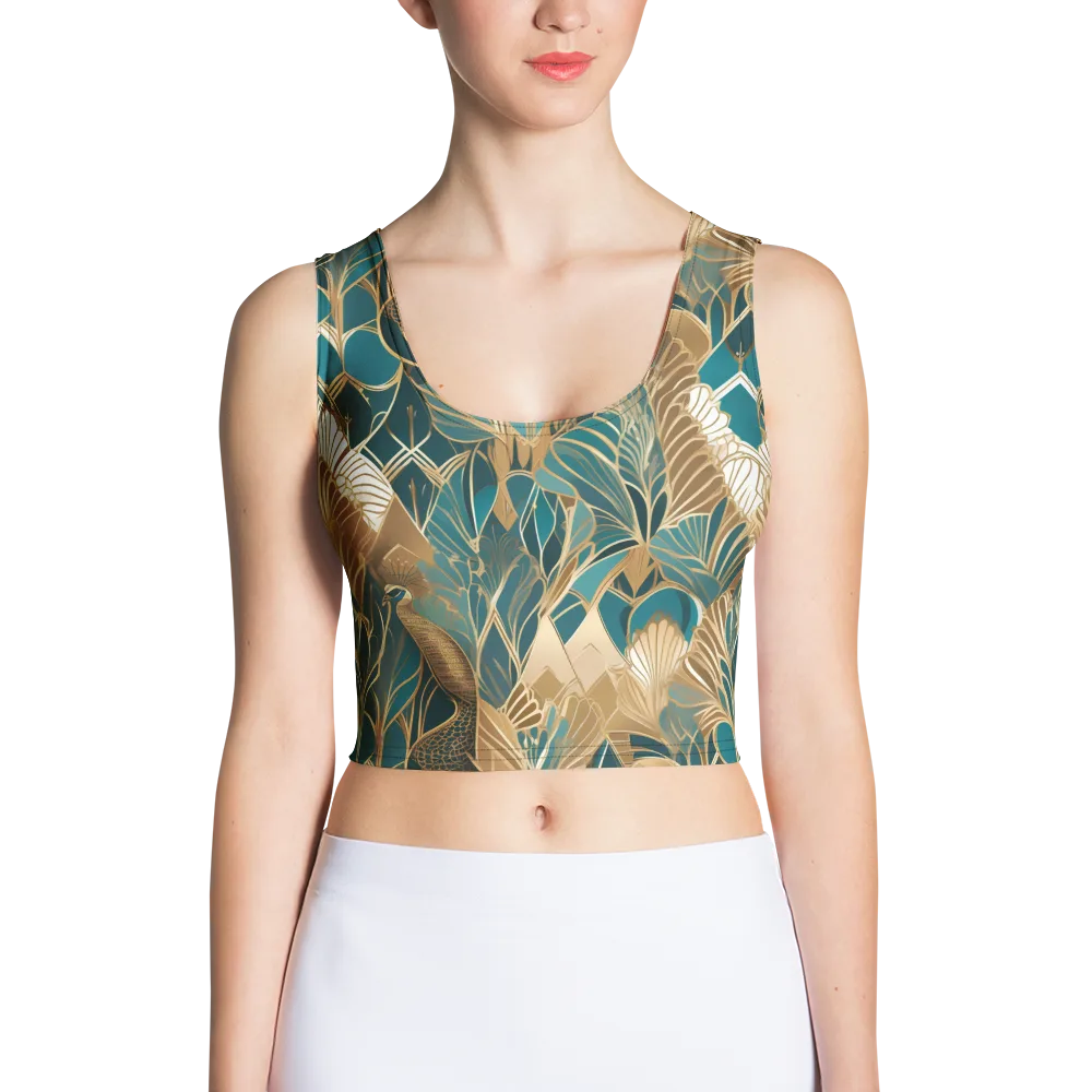 Gilded Peacock Garden on Crop Top — Front