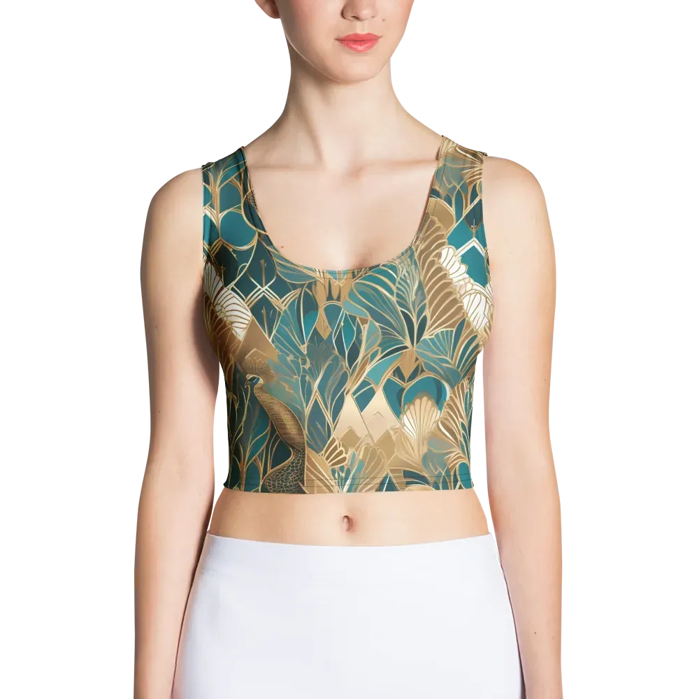 Gilded Peacock Garden on Crop Top — Front