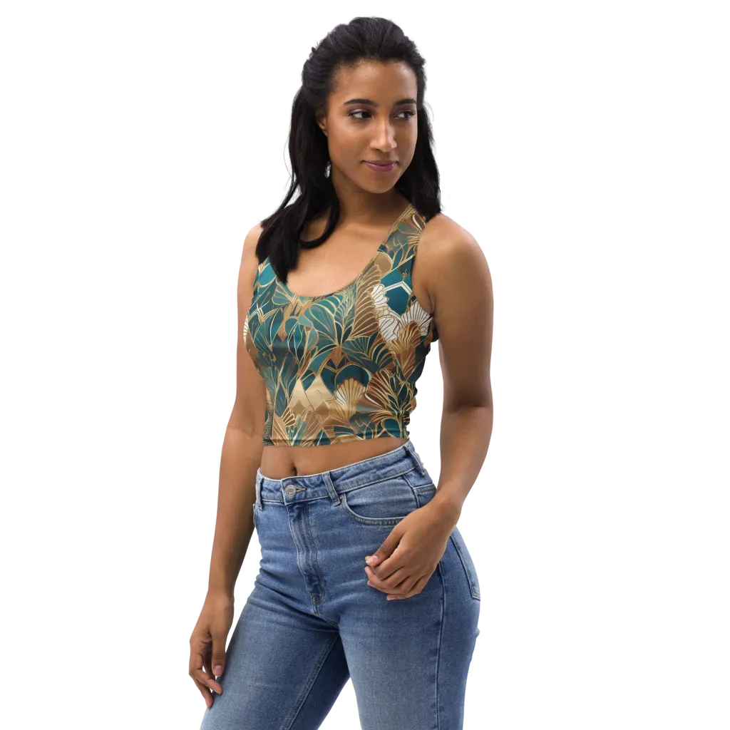Gilded Peacock Garden on Crop Top — Print file