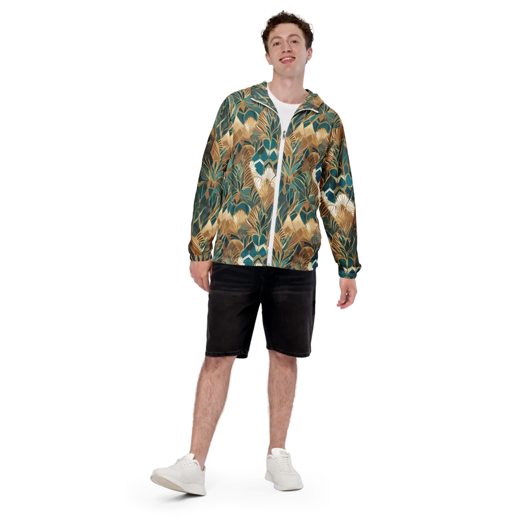 Gilded Peacock Garden on Men's Windbreaker — Front print