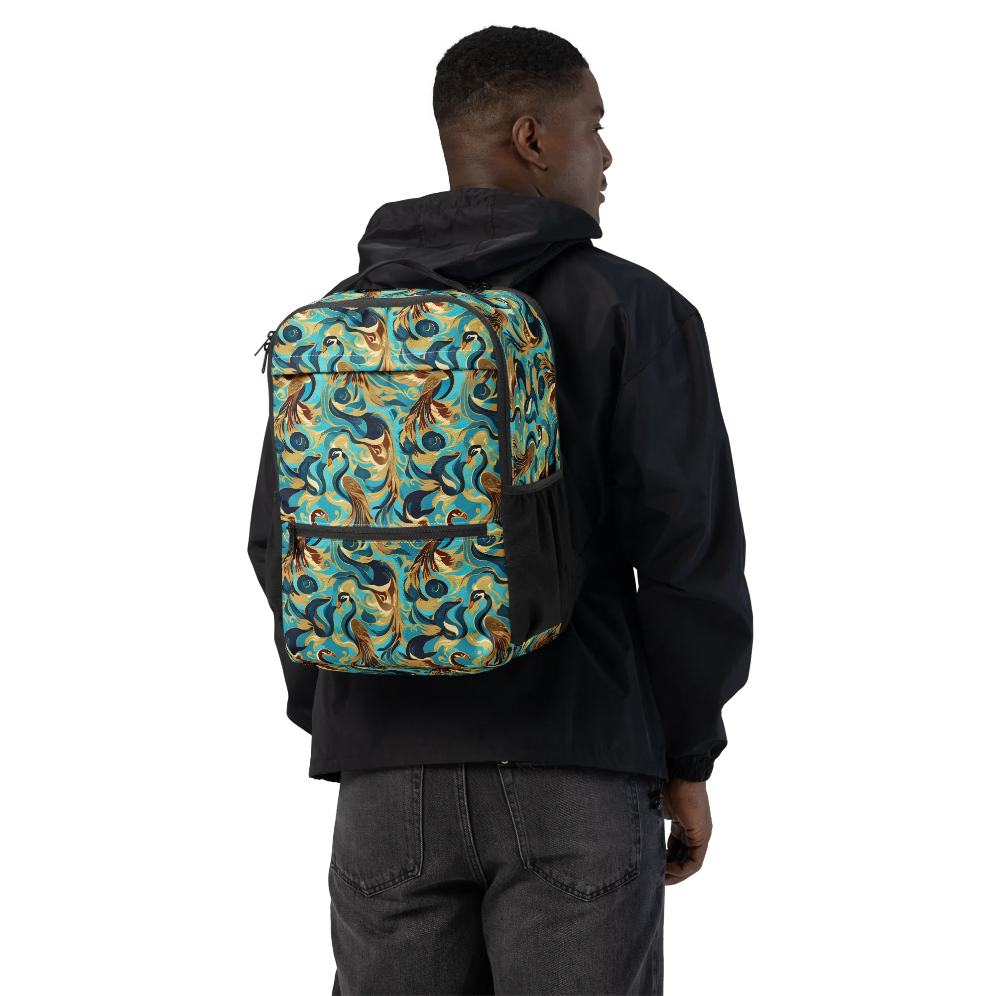 Gilded Crane Rhapsody on Utility Backpack — Back