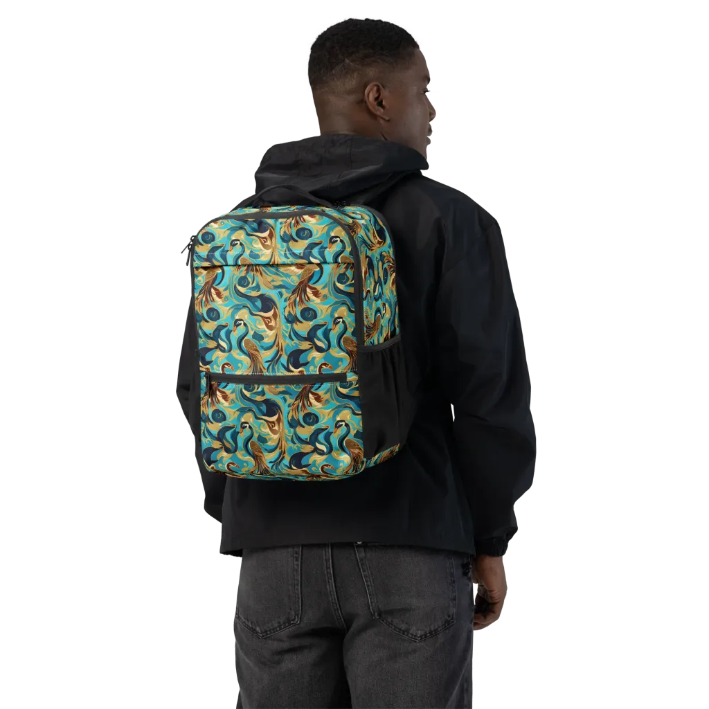 Gilded Crane Rhapsody on Utility Backpack — Back