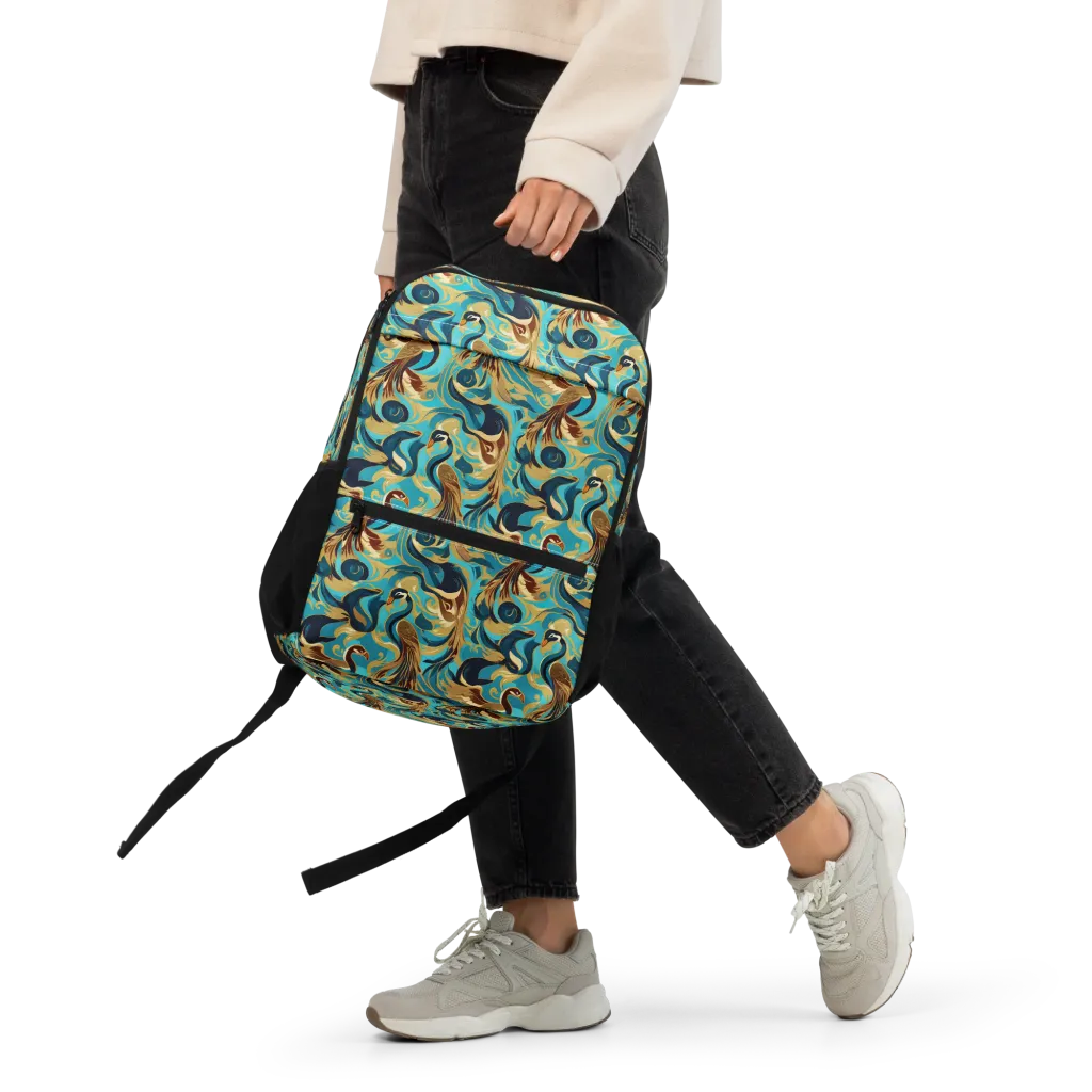 Gilded Crane Rhapsody on Utility Backpack — Front 2