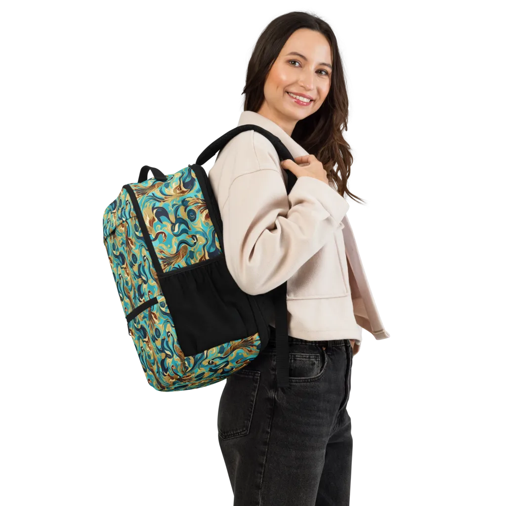 Gilded Crane Rhapsody on Utility Backpack — Right