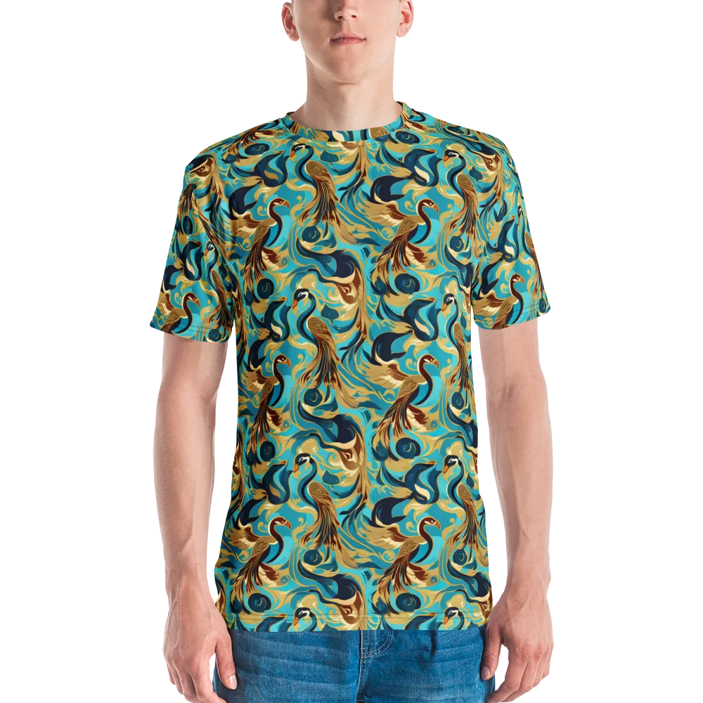 Gilded Crane Rhapsody on Men's Crew Neck T-Shirt — Front