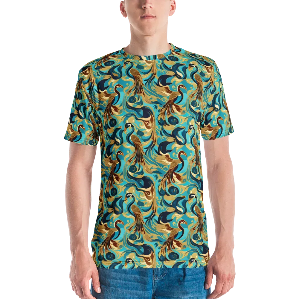 Gilded Crane Rhapsody on Men's Crew Neck T-Shirt — Front