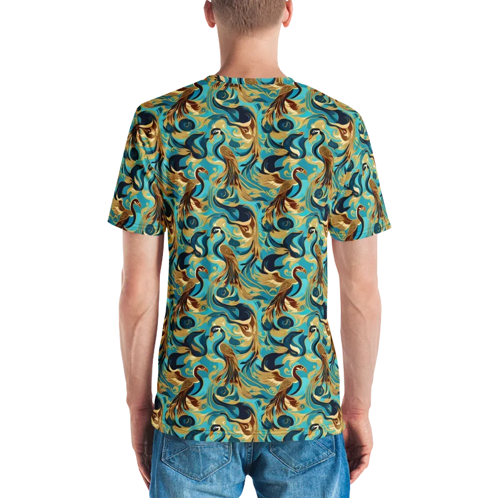 Gilded Crane Rhapsody on Men's Crew Neck T-Shirt — Back
